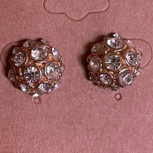 Elegant Gold and White Crystal Earrings